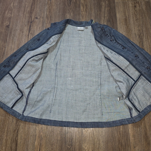 Chico’s Embellished Denim Jacket Size 2 (M/L) – Boho Western Beaded Jean Jacket - Picture 7 of 12